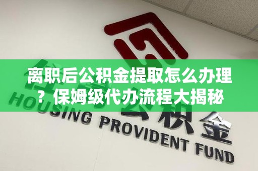 长泰离职后公积金提取怎么办理?保姆级代办流程大揭秘 长泰离职后公积金提取怎么办理?保姆级代办流程大揭秘